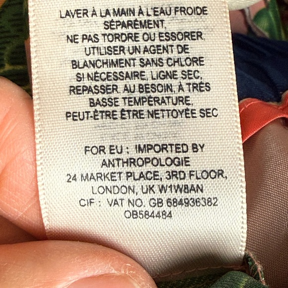 Anthropologie Elevenses Pants 100% Silk Floral Gardener Cropped, size Small - Picture 15 of 15